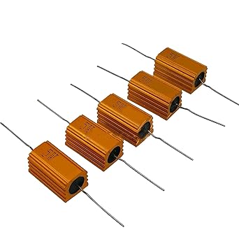 5pcs 50 ohm 50R 5W Watt Aluminum Housed Metal Case Wirewound Resistors