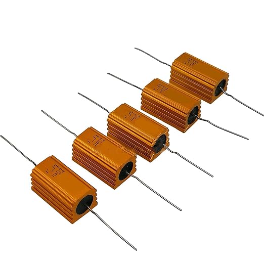 5pcs 50 ohm 50R 5W Watt Aluminum Housed Metal Case Wirewound Resistors