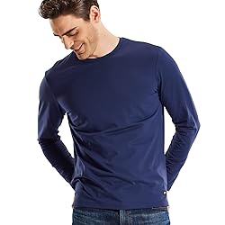 MIER Men Long Sleeve Soft Shirts Stretch Cotton T