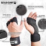 Bear Grip Open Workout Gloves Black Small for Calisthenics Powerlifting view 2