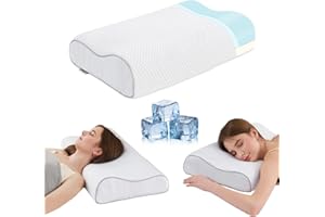 KGAUT Memory Foam Pillows Cervical Pillow for Neck Pain Relief, Ergonomic Pillow for Shoulder Pain, Orthopedic Contour Pillow for Side Sleepers, Neck Support Pillows for Sleeping with Cooling Pillowcase