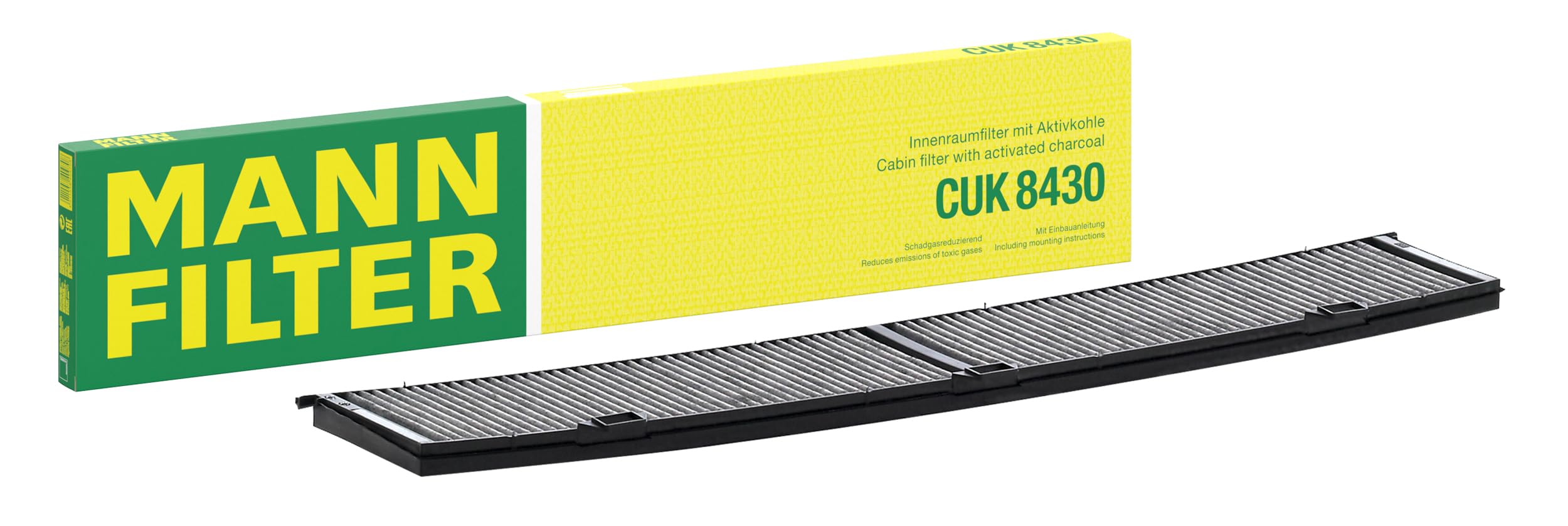 MANN-FILTER CUK 8430 Cabin Air Filter - Pollen Filter with Activated Carbon - for Cars + Transporters
