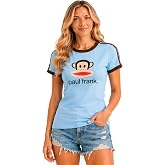 Paul Frank Womens Cotton Blend Short Sleeve Graphic Baby Tee | Soft Stretch Knit, Fitted Crop, Breathable Comfort, Fade-resistant Print, Easy Care Wash