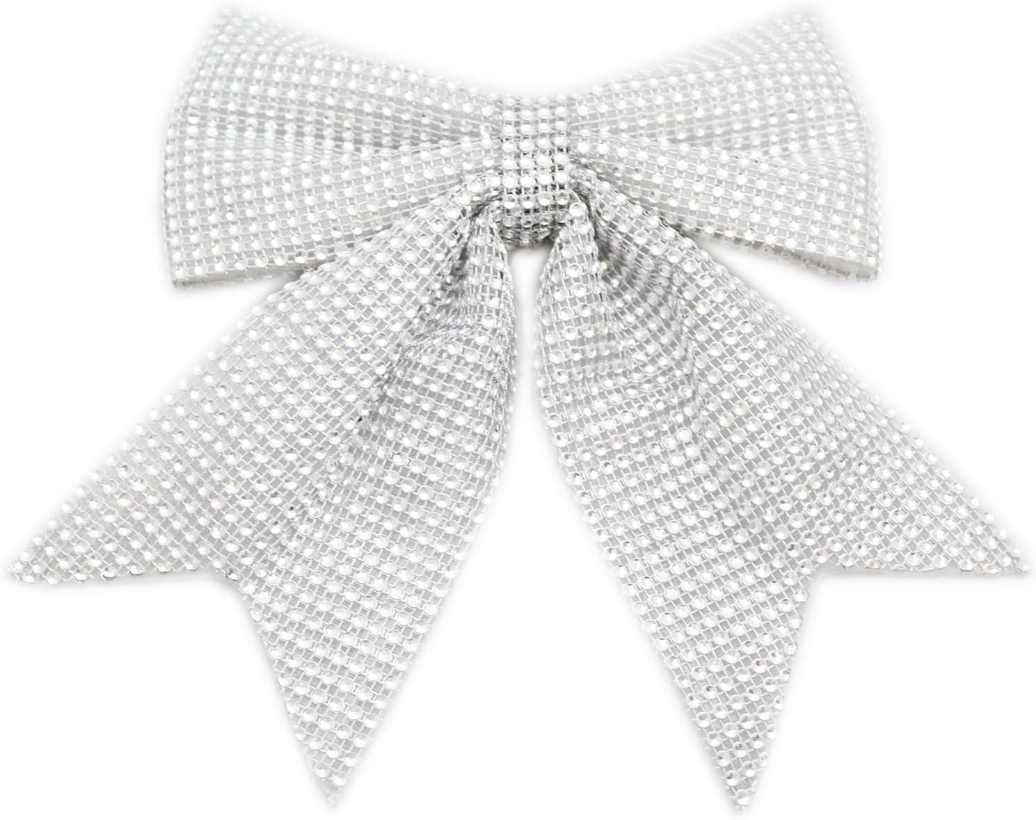 Large Silver Bow Sequin Present Decoration Christmas Tree Bows