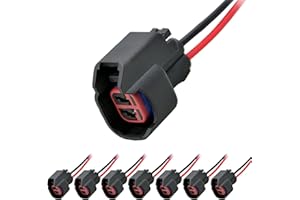 ALFOCI 8 PCS Fuel Injector Pigtail Connector Plug Wire EV6, Compatible with Ford Mustang F150 F250 Crown Victoria