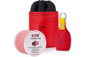 SOB Arborist Throw Line Kit with Slick Rope 197FT, Throw Weight, Reflective Storage Bag, Suit for Tree Cutting,Camping, Trimming, Hanging Swing, Forestry Tree Gear ﻿