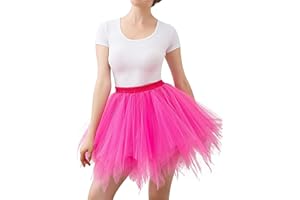 CHICWIND Womens Colourful Puffy Tutu Layered Tulle Petticoat Skirt for Party