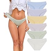 ANLIQI Modal Underwear Women Supersoft Bikini Panties for Women Pack Hi Cut Hipster Breathable Comfy Stretchy Ladies Undies