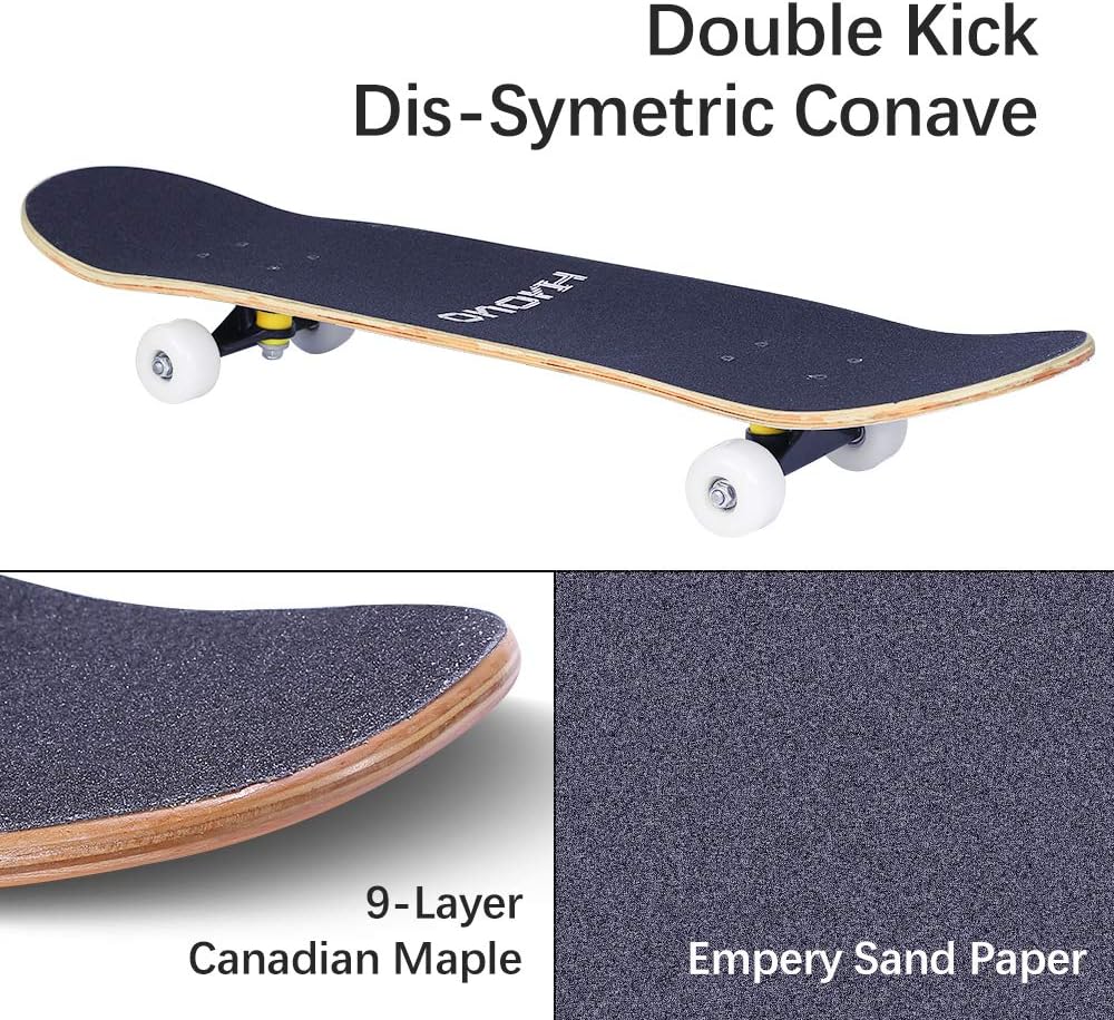 9 Layer Canadian Maple Double Kick Skate Board for Extreme Sports and