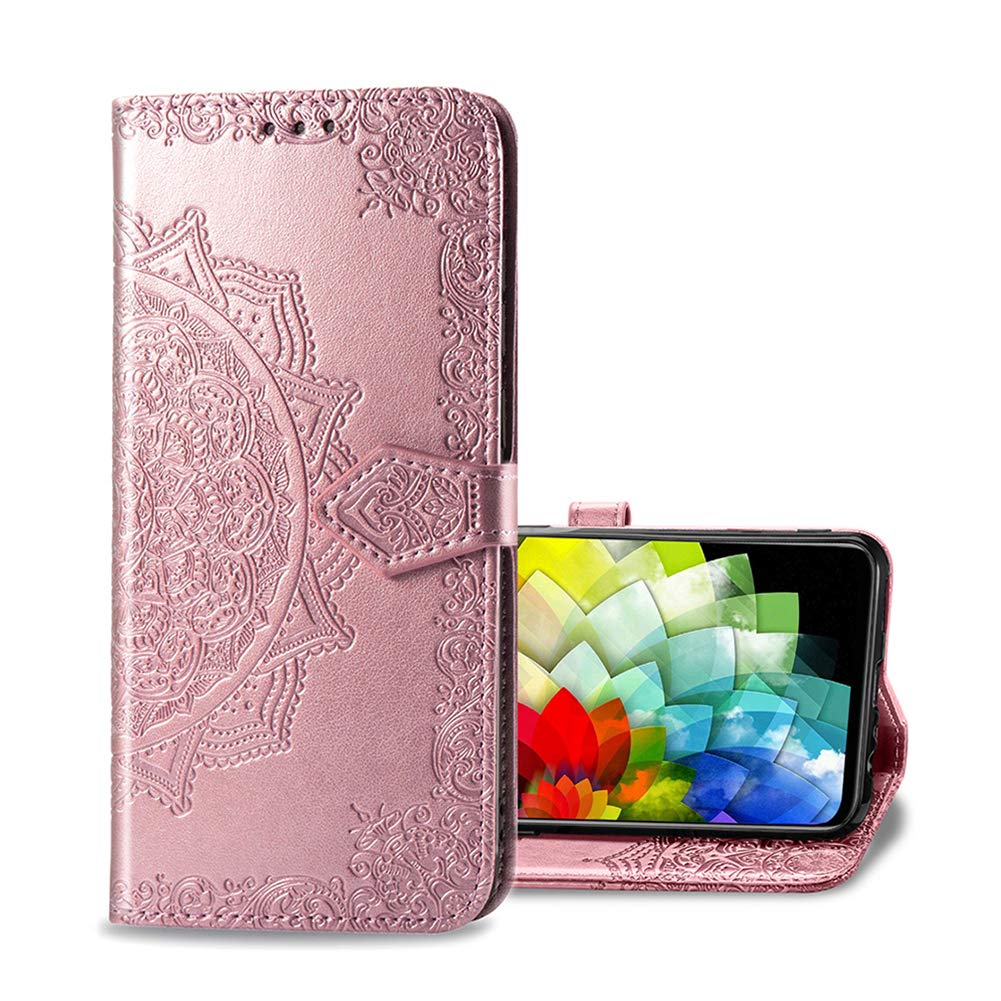 EasyShow Compatible with Ulefone Note 16 Pro Wallet Case, Wallet Cover Magnetic Closure and Flip Stand Case, 3D Vintage Phone Shell Cases Suitable for Ulefone Note 16 Pro (Rose gold)