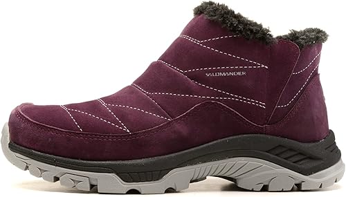 Amazon サーラマン ムートンブーツ メンズ レディース スノーブーツ 防水ショートウィンターブーツ 軽量 雪靴防寒 裏起毛 24 0cm Grape Red サーラマン 運動用品専門 株 ブーツ