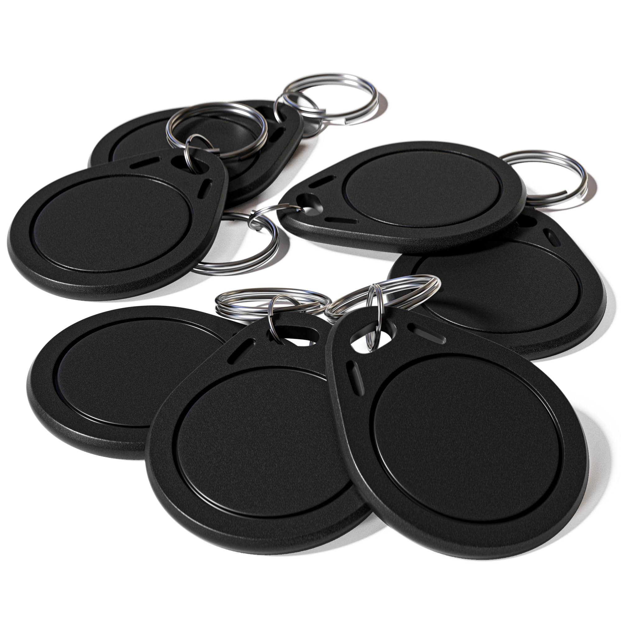Photo 1 of 10 pcs BABIQT MIFARE Classic 1K Keyfobs Tags RFID IC S50 Key Fob NFC Tags F08 Token Key Cards ISO14443A 13.56 MHz Black M1 Access Control Key Card for Entry Access Control System