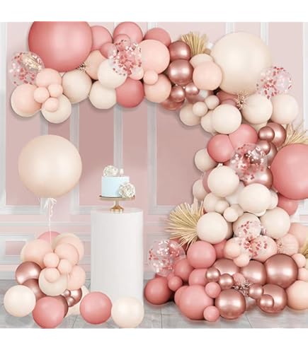 Lot De 24 Ballons En Latex, 3 Styles De Ballons De Fête Sur Le Thème Du Nœud Rose Pour Anniversaire, Mariage, Remise De Diplôme, Fête Prénatale – Blanc Et Rose