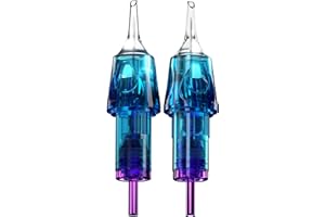 CNC Tattoo Cartridge Needles 20Pcs #10(3RL) Bugpin 0.3mm Round Liner X-Taper Disposable Cartridges with Membrane EN04B-20-100