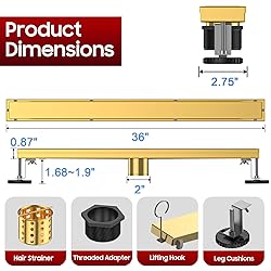DLONE Linear Shower Drain | 36 Inch AISI 304