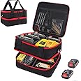 Battery Storage Case for Milwaukee M18 M12 Battery and Charger, Hard Battery Storage Holder Batteries Box Holder Tool Battery Carrying Box