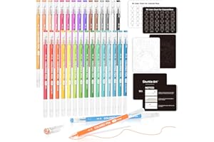 Shuttle Art 30 Colors Cute Journal Pens 0.6mm Fine Point Colored Gel Pens for Black Paper Adult Coloring Writing Drawing Journaling Note Taking School Office Home
