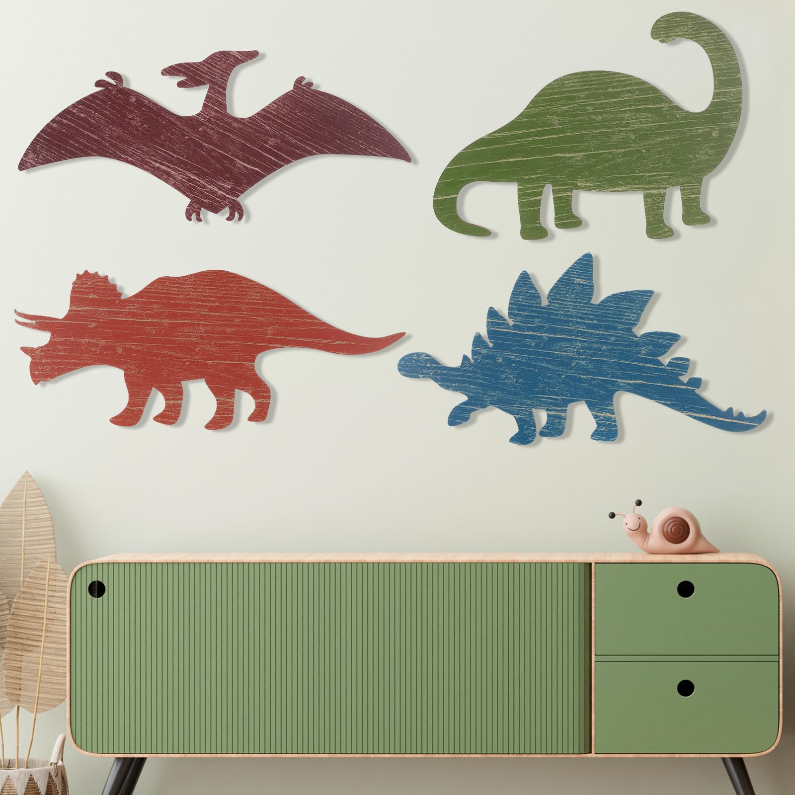 Dinosaur Wall Decors Wooden Boys Dinosaur Nursery Playroom Baby Shower