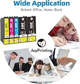 JoyPrinting 34XL T3471 T3474 Ink Cartridges for Epson WF-3720 WF-3725 5-Pack view 8