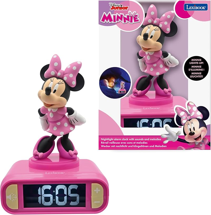 Lexibook Disney Minnie Nightlight Alarm Clock Pink