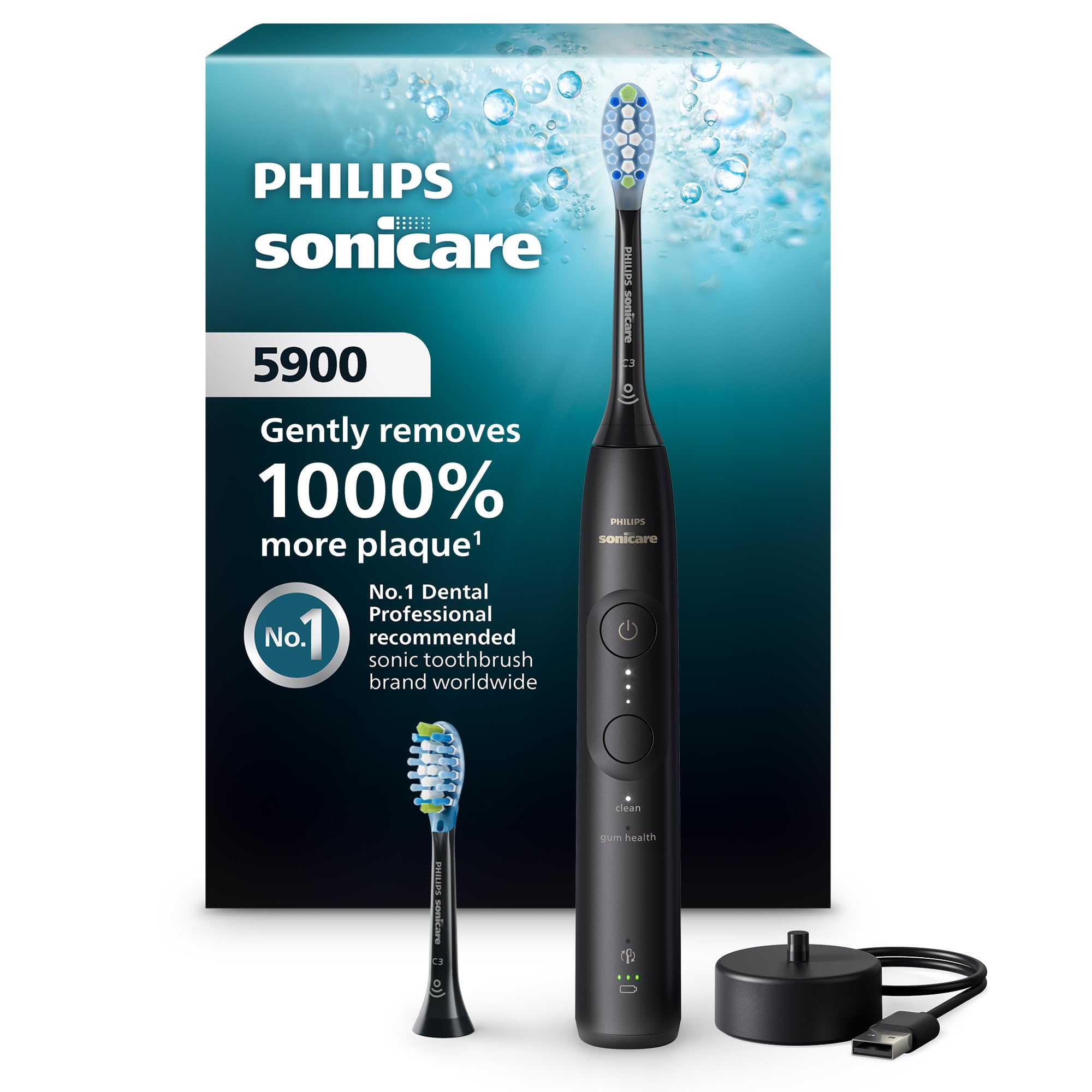 Photo 1 of *NEW, UNOPENED* Philips Sonicare 5900 Series Electric Toothbrush - Next-Generation Sonicare Technology, Pressure Sensor, 6 Brushing Settings, SmarTimer, BrushPacer, 21-Day Runtime, Black, Model HX7131/02