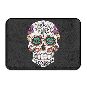 Amazon Com Youbah 01 Antislip Sugar Skull Floor Mats Non