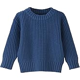 Toddler Baby Boys Girls Knitted Sweater Warm Soild Pullover Top Autumn Winter Outfits