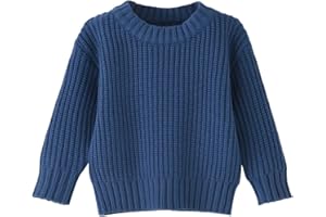 TEACH LEANBH Toddler Baby Boys Girls Knitted Sweater Warm Soild Pullover Top Autumn Winter Outfits