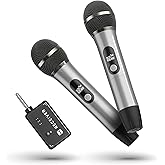 Wireless Microphones, Wireless Microphone with One-to-One Chip Connection, 40H Duration, 200 FT Distance Receiving, Semi-Metallic tube Microphone for Singing, Video Recording, YouTube, Home Party