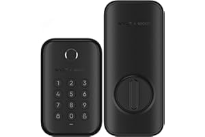 WYZE LIFESTYLE Wyze Auto-Lock Bolt, Fingerprint Unlock with Keypad, Electronic Digital Entry Door Smart Deadbolt Lock, IPX5 Weatherproof, Easy Installation, Matte Black
