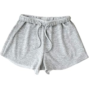 SHENHE Girl's Summer Casual Shorts Drawstring Low Rise Y2k Sweat Shorts | Drawstring Elastic Waist Shorts,Solid Color,Casual