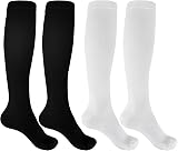 Jeffdad 2 Pairs Compression Socks Women Men 15-25mmHg Knee High L-XL view 1