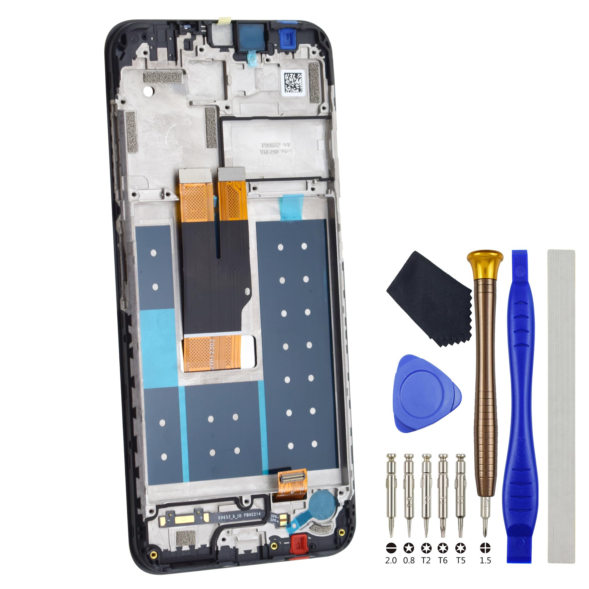VEKIR Full Display with Screen Frame for Nokia G20 G10 Display Touch Digitizer Assembled Black Screen for TA-1336 TA-1343 TA-1347 TA-1372 TA-1365 Replacement with Free Tool Kit