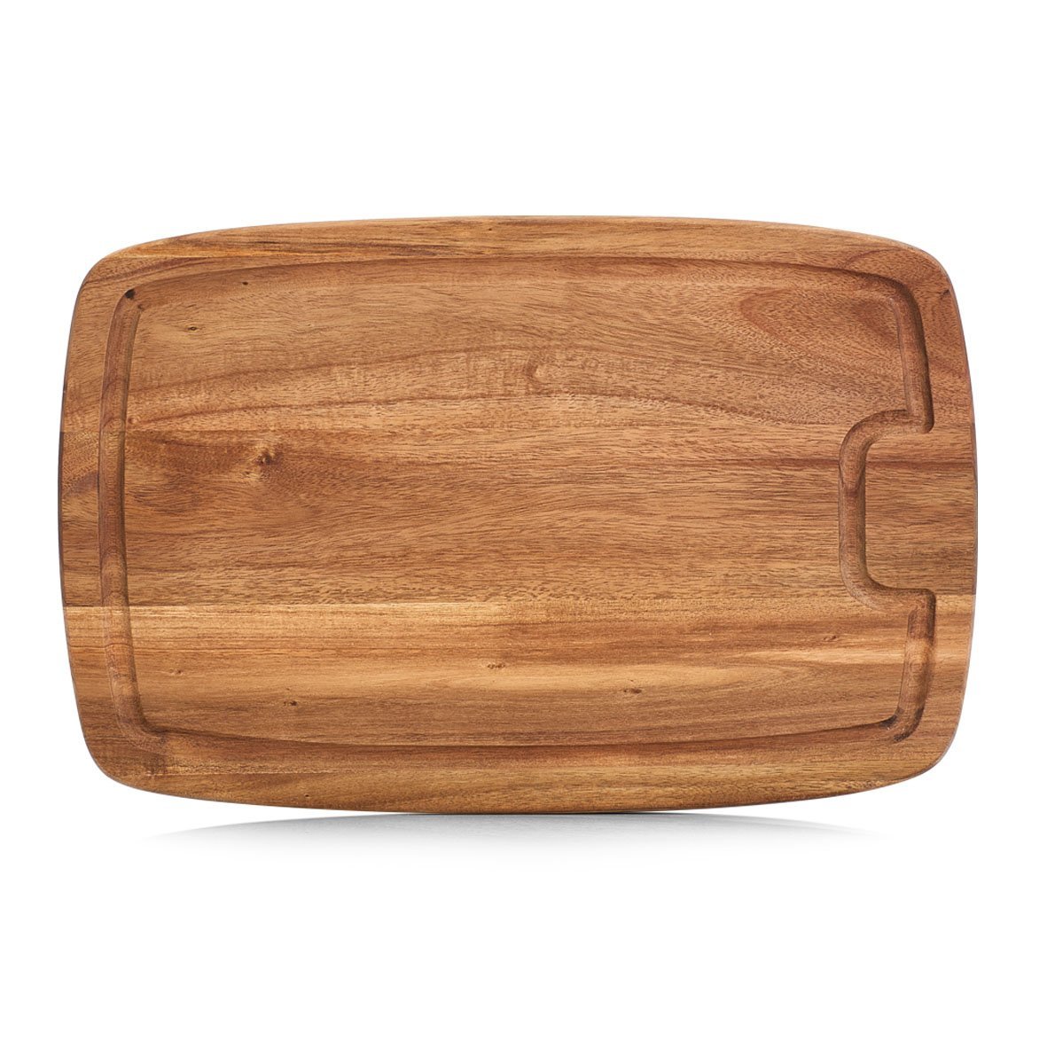 Zeller 25555 Acacia Wood Chopping Board with Juice Groove – Natural, acacia, natural, 40 x 26 x 1.5 cm