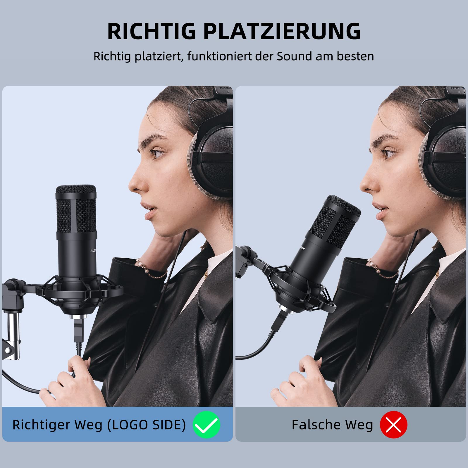 SUDOTACK USB Gaming Mikrofon, Professionelles Mikrofon PC Kondensator mit Arm, Popfilter, Mikrofonspinne für Podcasting, Streaming, Aufnahme, YouTube, Twitch, Home Studio, Voice-Off 4