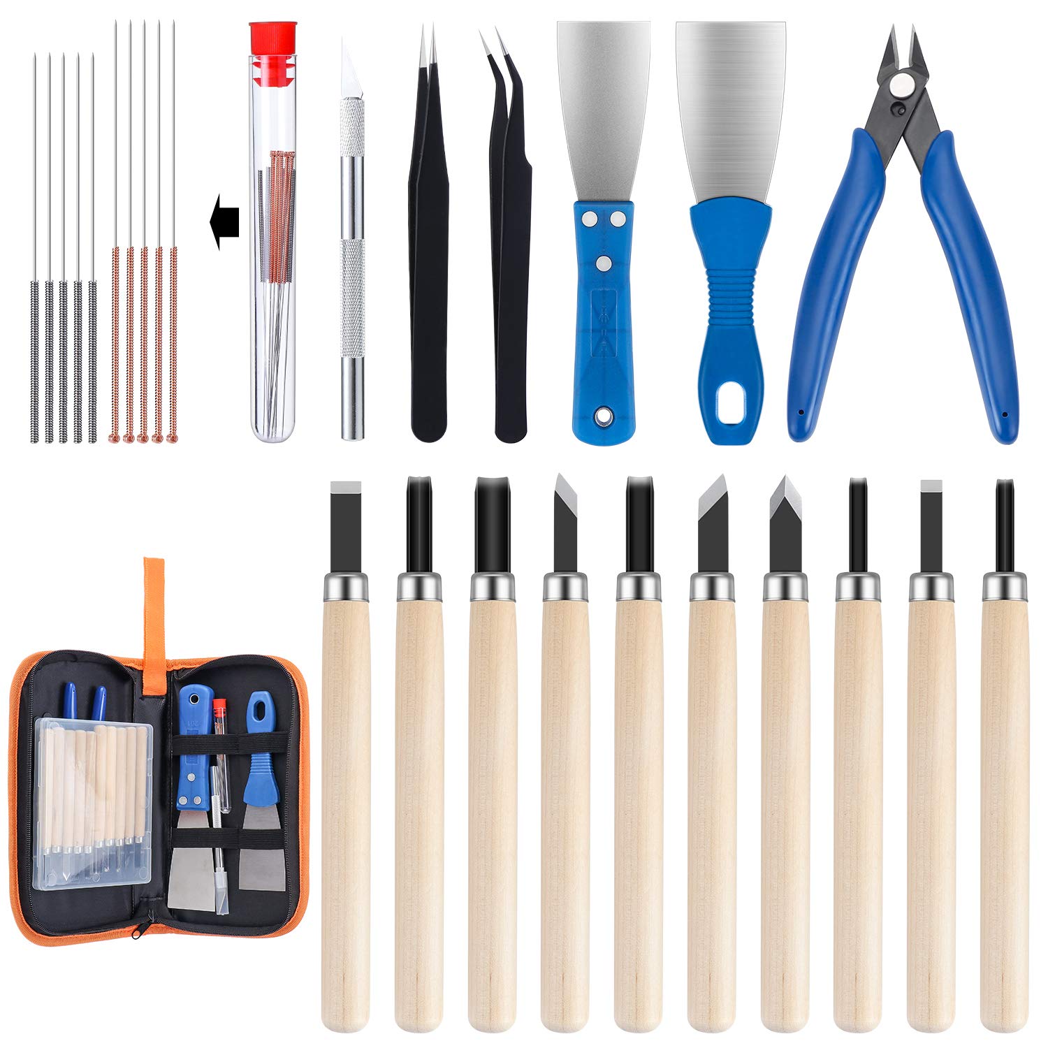 WiMas 31PCS 3D Printer Accessories Tool Kit, 3D Print Tool Kit with Storage Bag, for Cleaning, Printing Removing, Finishing and 3D Printer