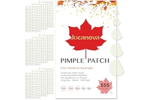 555 Count Pimple Patches, Hydrocolloid Patch for Face, 5 Sizes (8/10/12/14/16mm) – Invisible Round Blemish Patches, Zit Patch