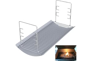 LS'BABQ 27 Inch Charcoal Ash Pan Replacement for Chargriller 1224, 1324, 2121, 2222, 2727, 2828, 2929, Charbroil 17302056 Charcoal Grills, Charcoal Tray Grates with 2pcs Fire Grate Hangers