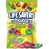 LIFE SAVERS Sour Gummy Candy Pack, Individually Wrapped Candy Bulk, Variety Flavors Box, 12 Bags of Sour Gummies