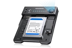 GRAUGEAR SATA SSD/HDD to M.2 NVMe Docking Station, USB-C 10Gbps Clone Station for M.2 NVMe SSD to SATA 2.5”/3.5” SSD & HDD Co