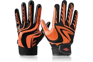 RSPGO Kids Football Gloves Youth Enhanced Grip Silicone Wide Receiver Gloves