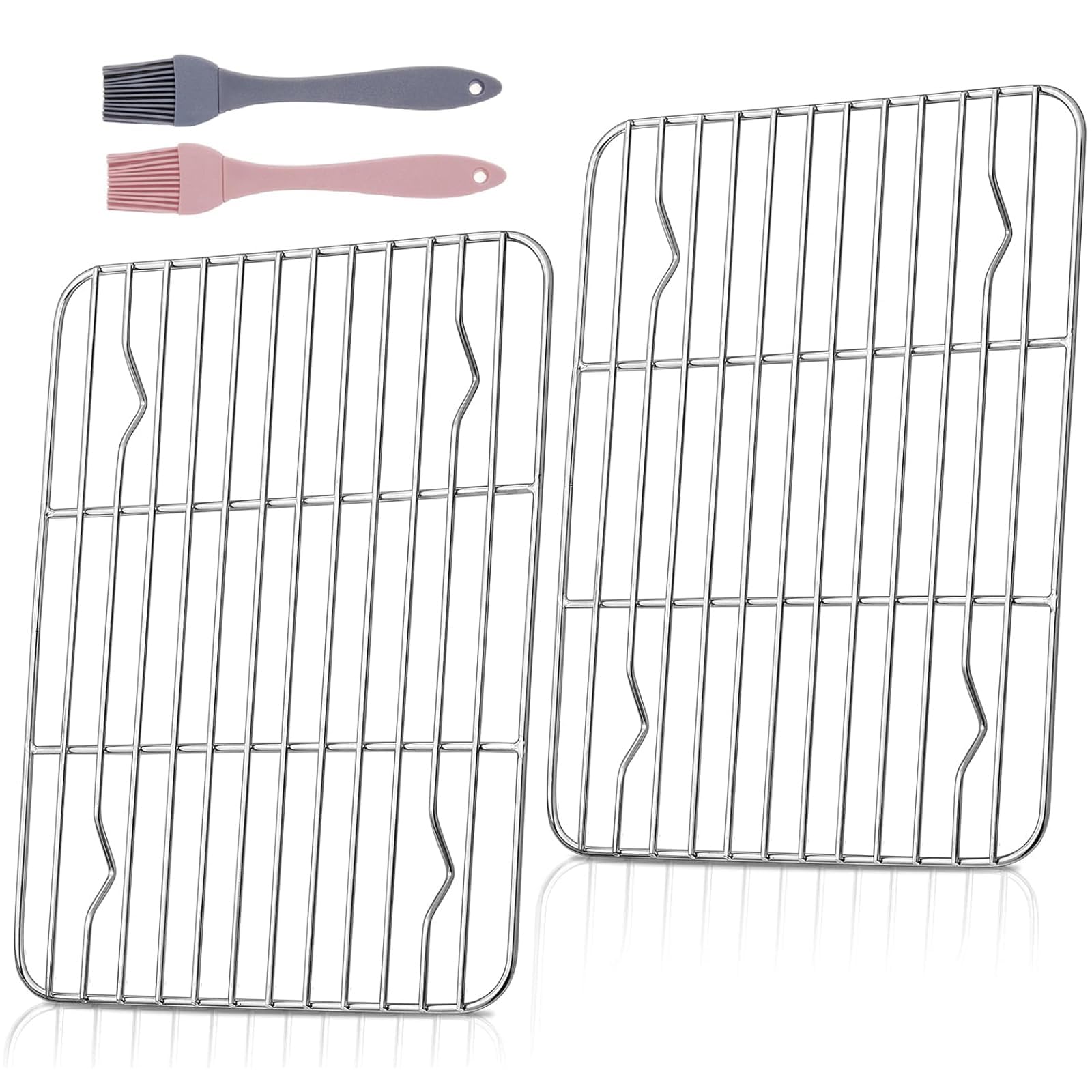 KSVFTB Cooling Racks for Baking, cooling rack, 8.46 * 5.71inch Cooling Rack, Wire Rack Suitable for Ovens for Grilling, Baking And Cooling, Universal Oven Shelf (Includes 2 Silicone Brushes)