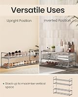 SONGMICS 2-Tier Shoe Rack Storage Organizer Grey 8-10 Pairs 30x92x34 cm view 3