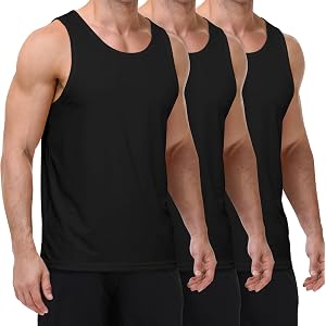FALARY Men's Bamboo Viscose Undershirts 3-Pack, Soft Breathable Tank Tops | Moisture Wicking Cooling Under Shirts, Tagless St