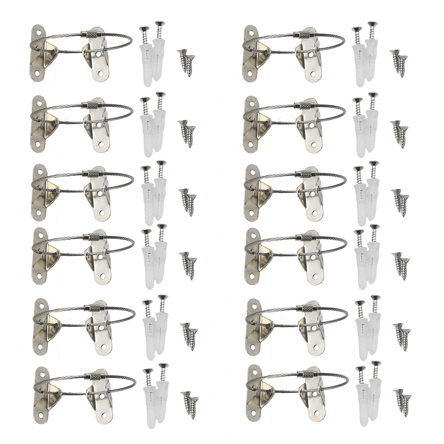 12 Sets of Furniture Wall Anchors, Headboard Fasteners, Child Safety Cabinet Locks, Cabinet Safety Fixing Accessories, Furniture Anti-Tip Tools