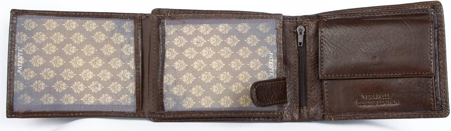 FLW Men's brown genuine leather wallet made of durable leather - Image 4