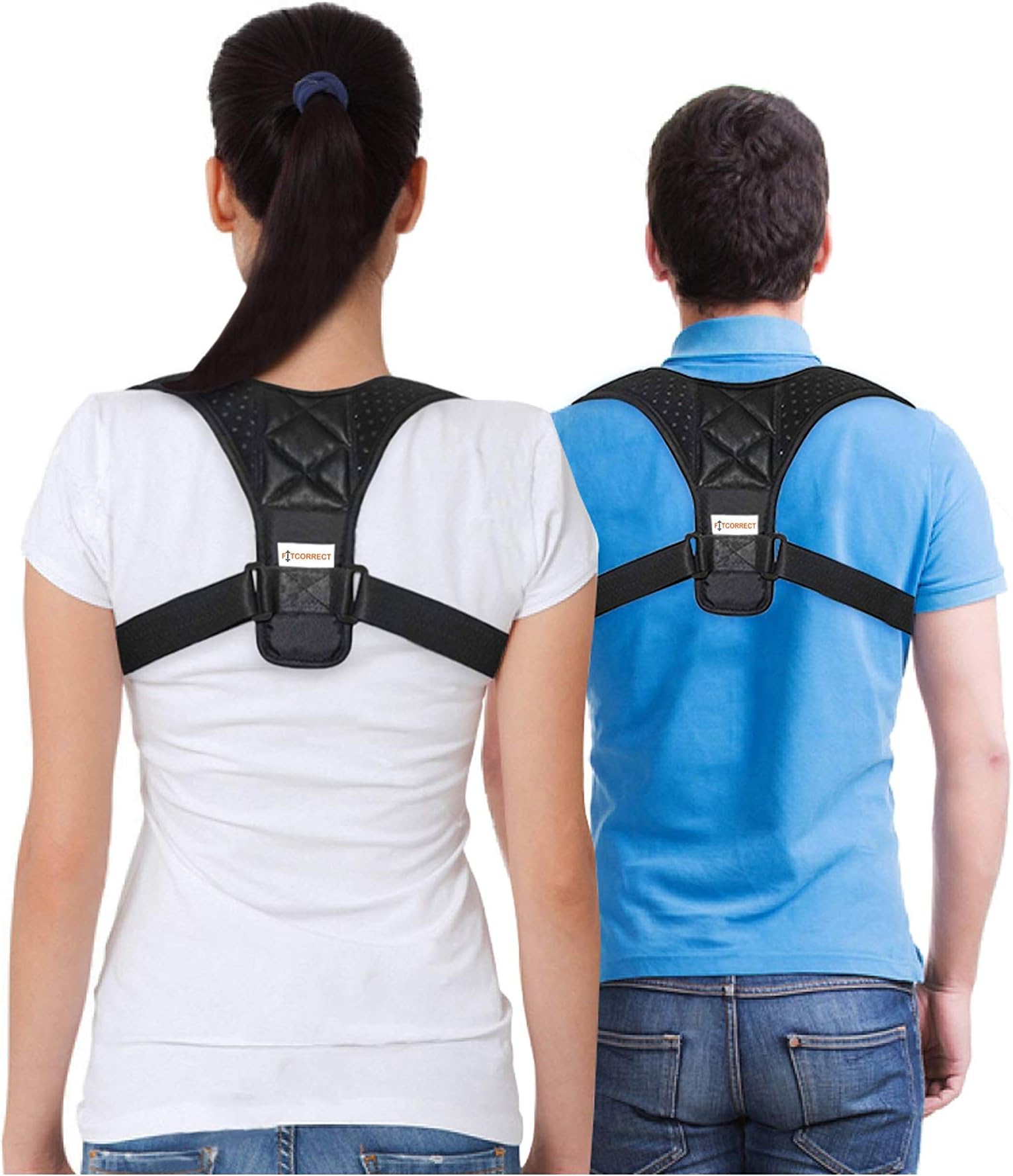 Best Posture Corrector & Back Support Brace for Men and Women by FitCorrect, Comfortable-Adjustable Shoulder & Back Brace Support Improve Upper Back Shoulder Posture