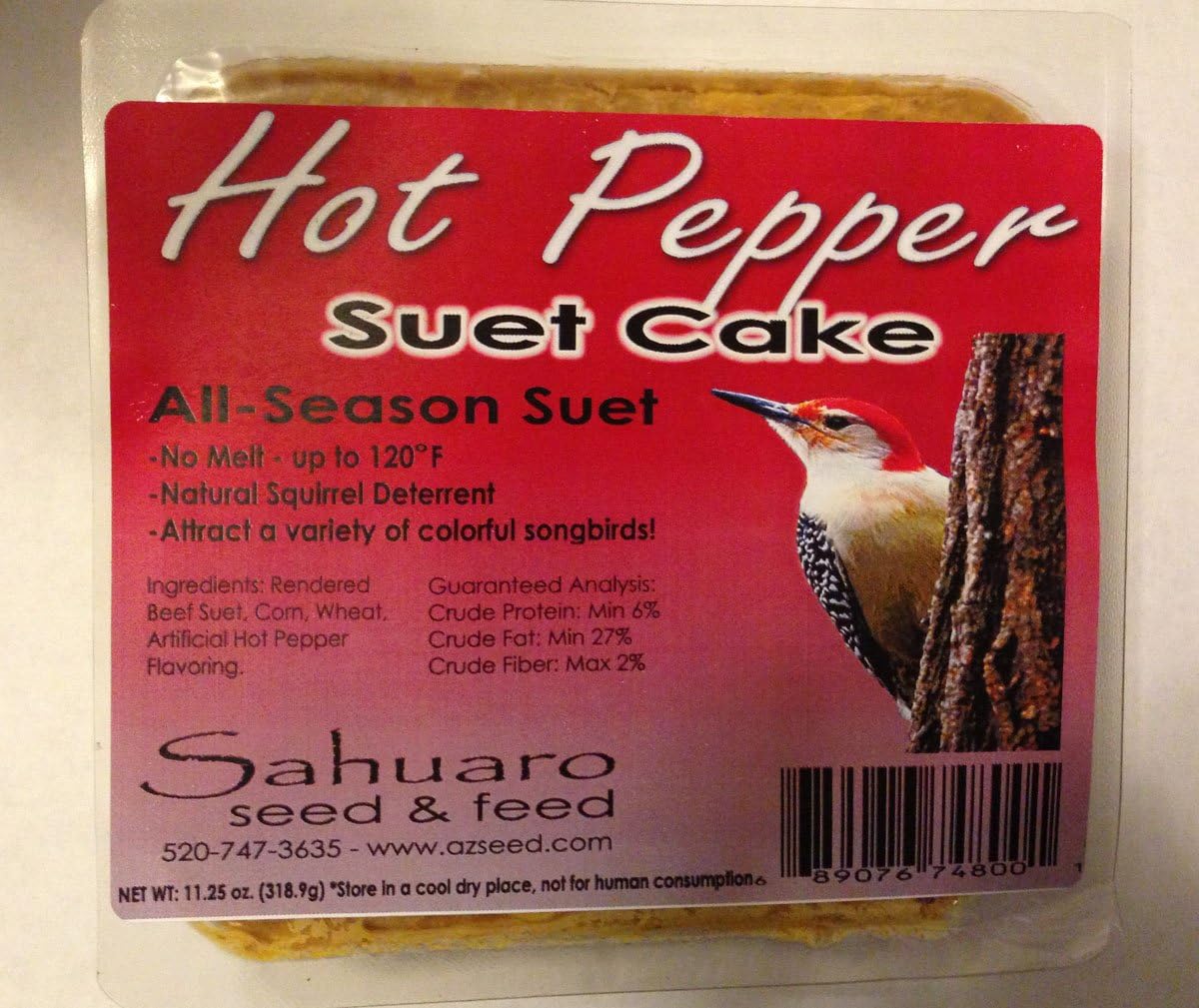 Hot Pepper Suet Cake (Case of 12) 11.25oz Each Kitchen
