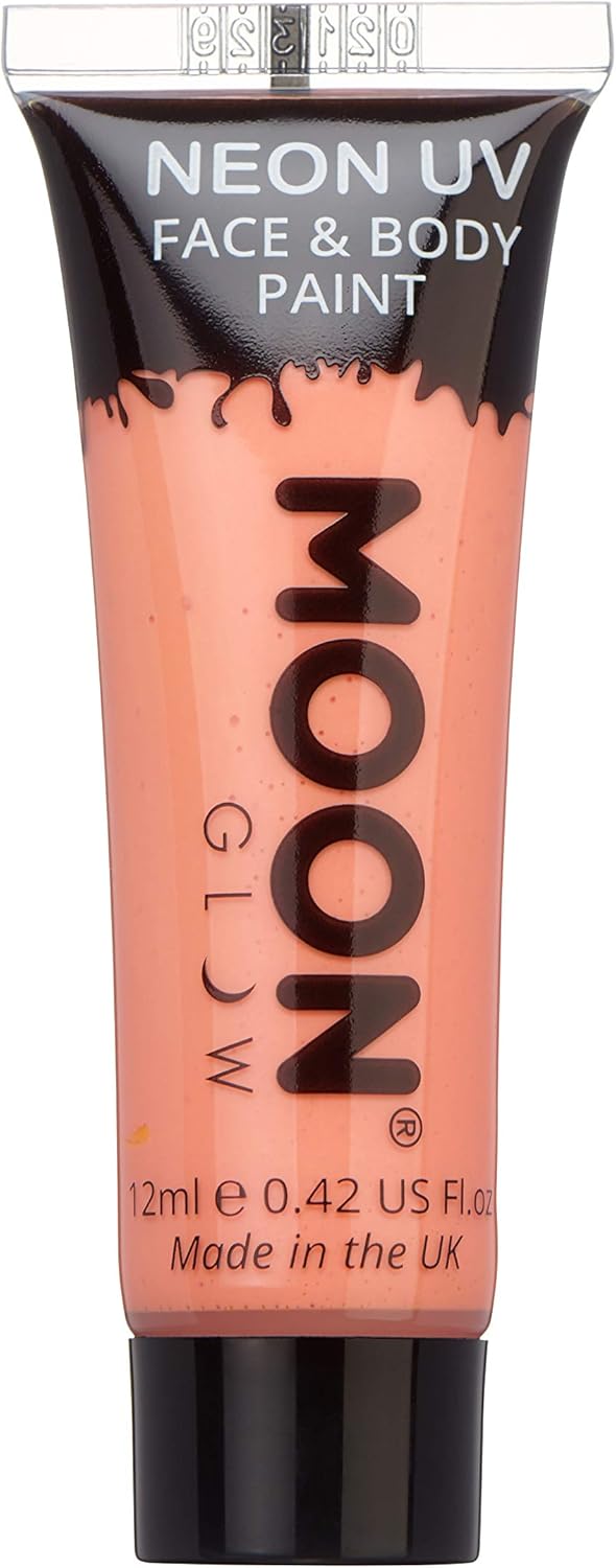 Moon Glow Pastel Neon Uv Face Paint, Pastel Coral, Single, 12ml