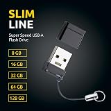 Intenso Slim Line 8GB USB 3.2 Gen 1x1 Flash Drive Black Compact Storage view 2